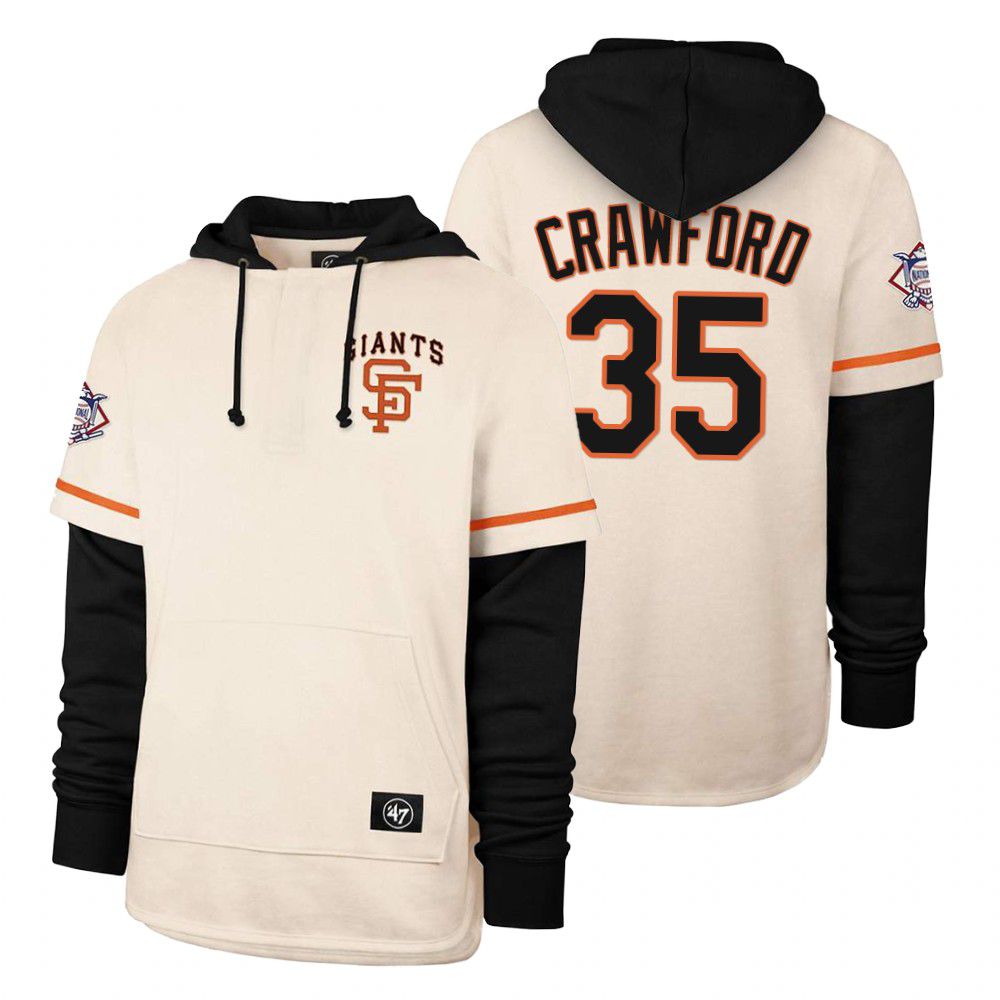 Men San Francisco Giants #35 Crawford Cream 2021 Pullover Hoodie MLB Jersey->new york mets->MLB Jersey